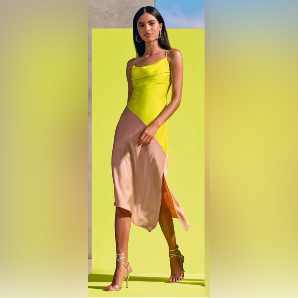 Two-Tone Slip Dress